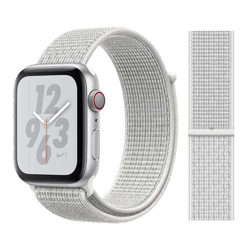 Для наручных часов Apple Watch, версии 3/2/1 38 мм 42 мм нейлон мягкий дышащий нейлон для наручных часов iWatch, сменный ремешок спортивный бесшовный series4/5 40 мм 44 мм - Цвет ремешка: Color28 Summit White