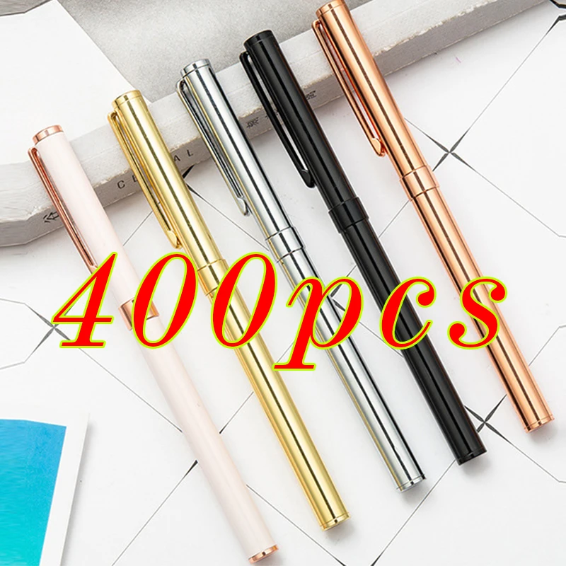 

400pcs 0.5mm Metal Ballpoint Pen Lettering Engraved Name Custom Advertising Ball Pen Custom Logo Stationery Wholesale