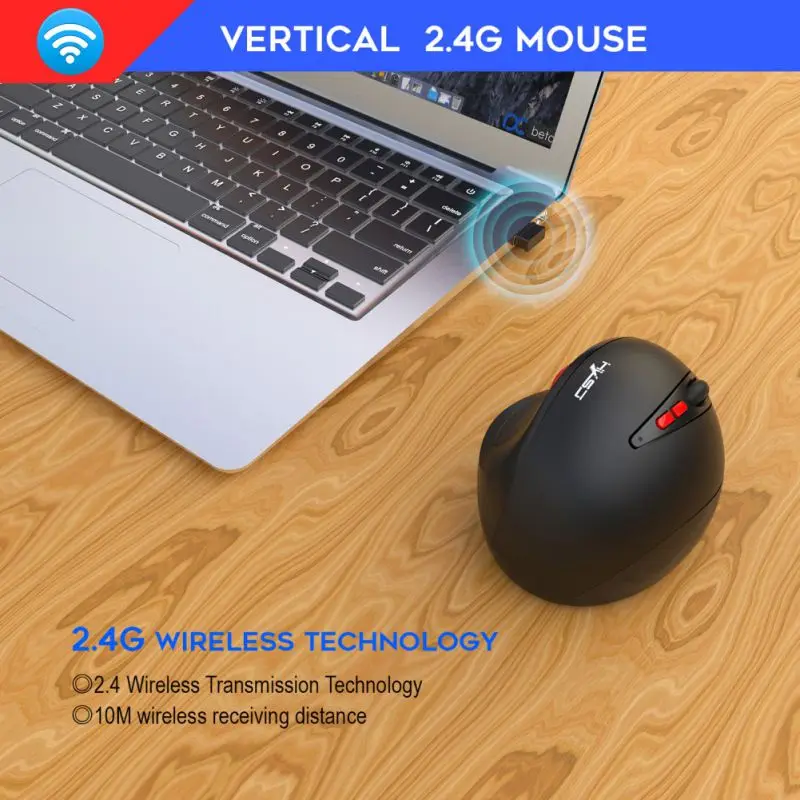 Wireless Mouse Ergonomic Optical 2.4G Wrist Healing Vertical Mice with Pad Kit Rechargeable For PC Laptop Computer | Компьютеры и офис