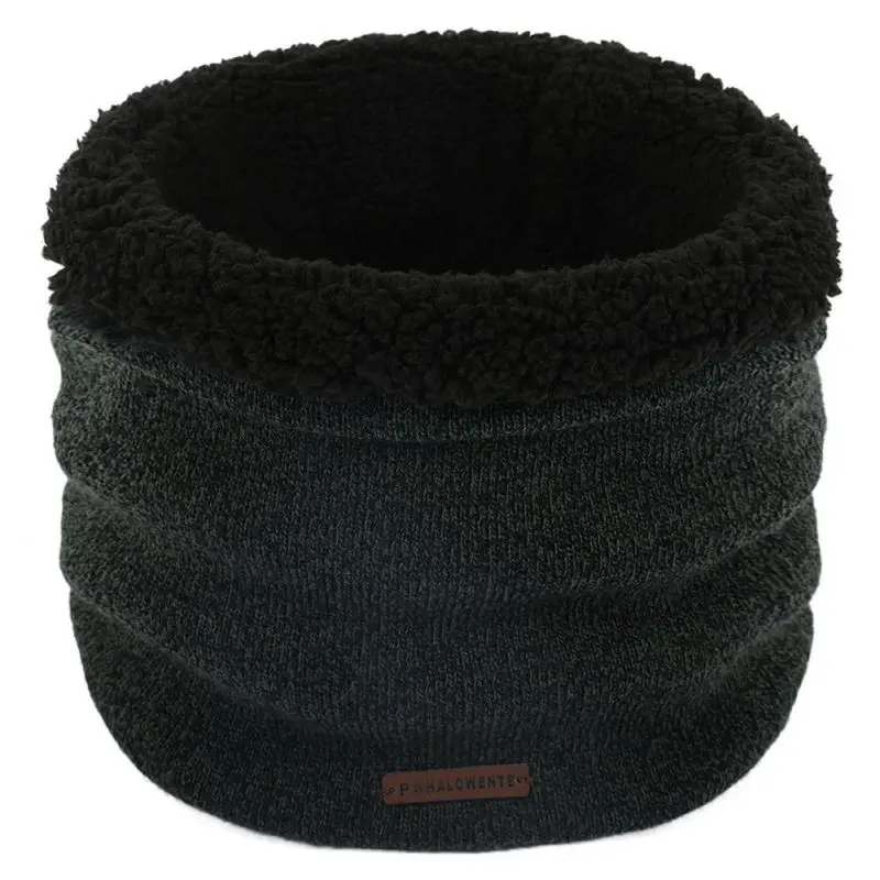 Мужской вязаный шарф ветрозащитный зимний шейный утеплитель плюс бархатный