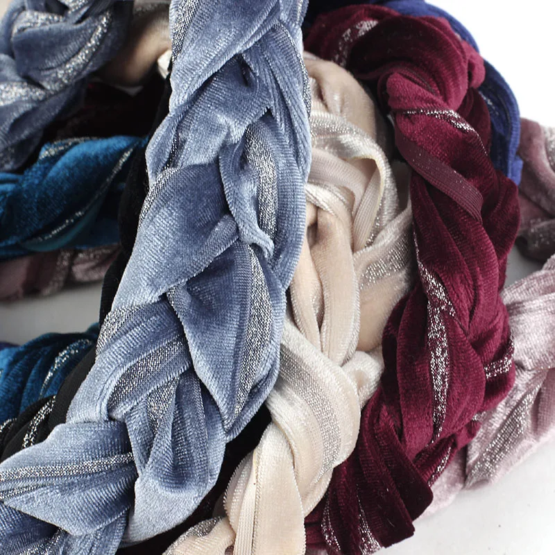 Geebro женские мягкие бархатные плетеные повязки на голову новые богемные