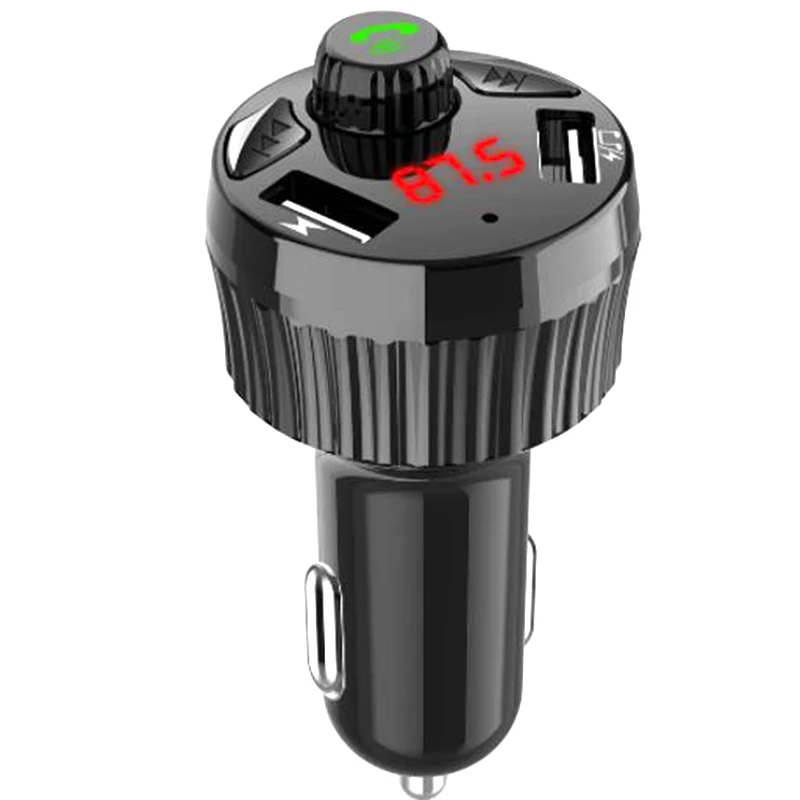 

Автомобильный FM-трансмиттер BC05 с Bluetooth 5,0, музыкальный mp3-плеер с гарнитурой, зарядное устройство USB, светодиодный дисплей, беспроводной FM-мод...