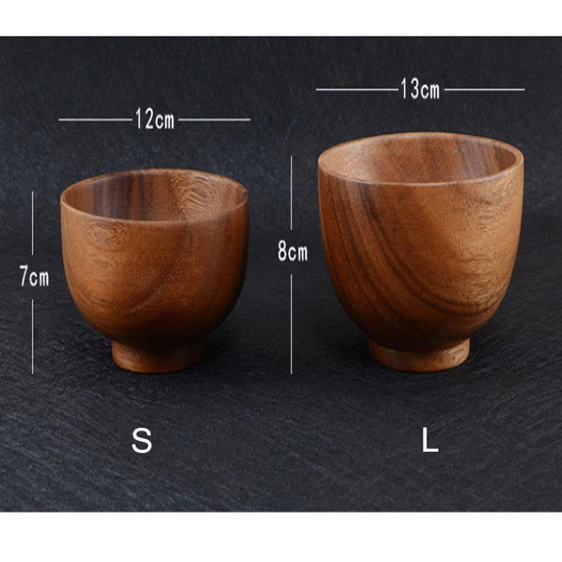 

Japanese Wooden Bowl Tableware Salad Rice Noodle Bowls Solid Wood Children's Rice Bowl Household Food Container Table Decoration