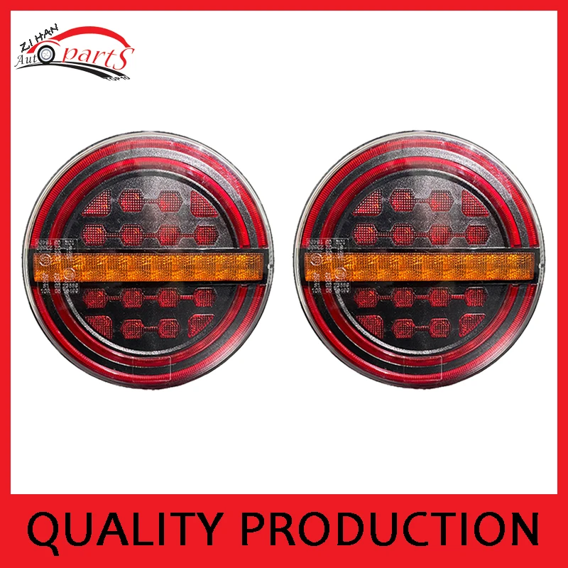 1Pcs 5.3&quot Round LED Truck Trailer Tail Light for benz scania volvo truck Rear Brake DRL Flow Turn Signal Lamp Bus Lorry - купить по