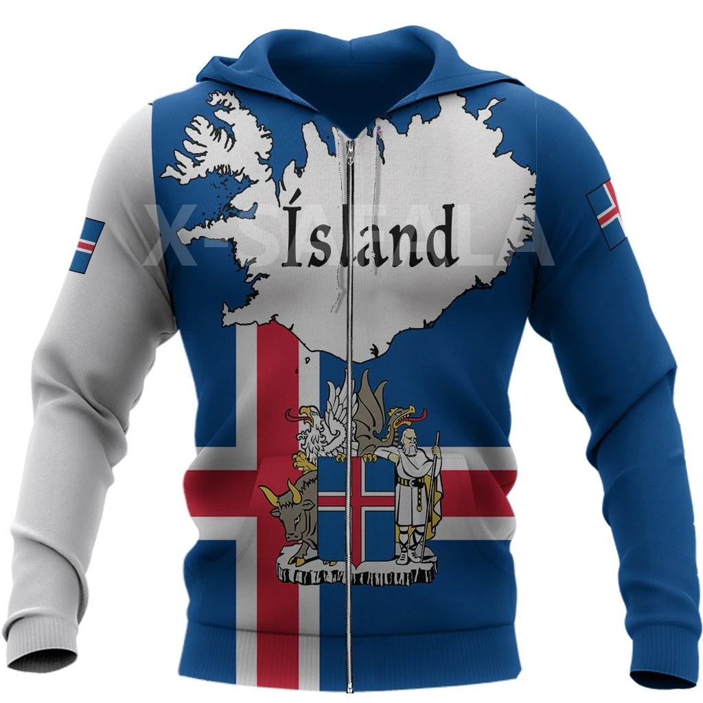 

X-Safala Island Viking Flag Coat Arms 3D All Printed Hoodie Man Women 1Harajuku Outwear Zipper Pullover Sweatshirt Casual Jacket