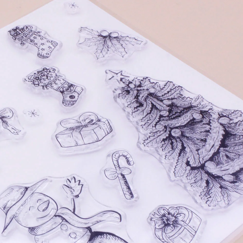 Прозрачные штампы Alinacutle Рождественская елка снеговик альбом для скрапбукинга