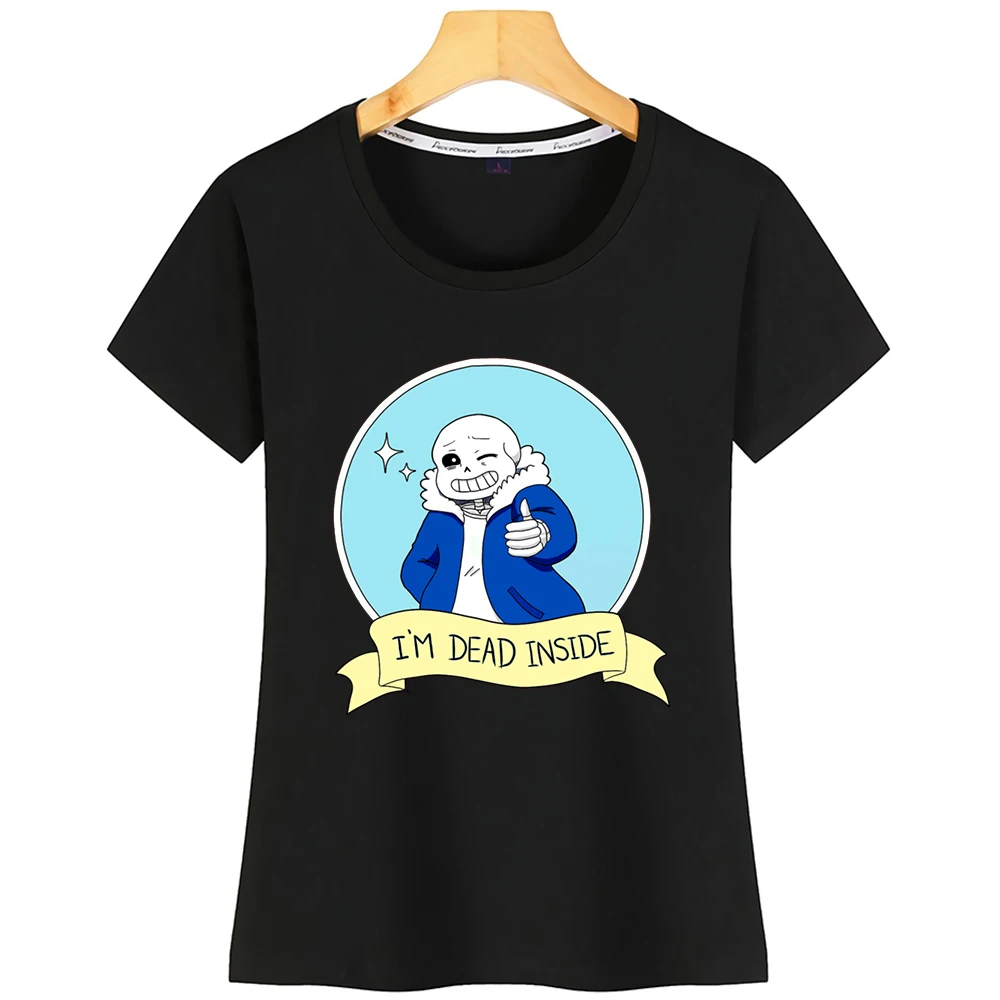Топы футболка женская Undertale Sans Im Dead Inside летняя Harajuku короткая | Женская одежда