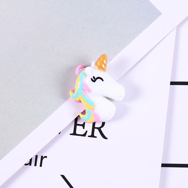 

QIBUMAY Cartoon Resin Unicorn Crafts Cute Glitter Animal Patches DIY Hairbow Phonecase Accessories Birthday Party Decoration