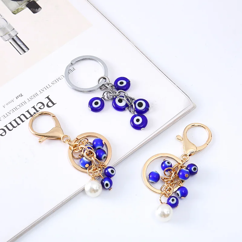 

5 Cute Key Chain Devil's Eye Accessories PVC Keychain Women's bags Fashion pendant Diy Personalized Key Chain