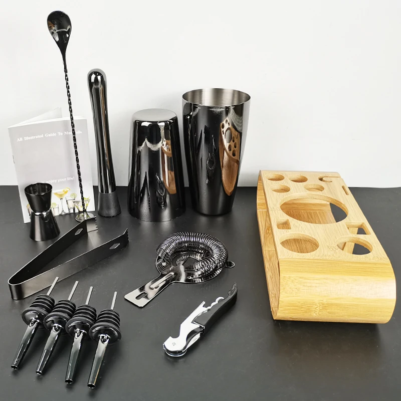 Набор для бардинга Бостон комплект из 11 предметов шейкер коктейлей черного и