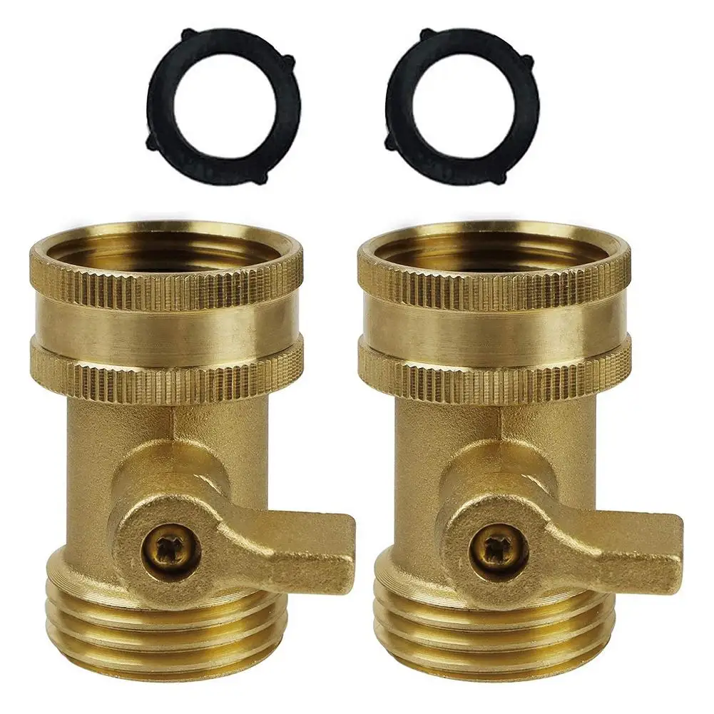 

Garden Water Hose Connector 2 Pack Leakage-Free Brass Shut Off Value With Ergonomically Designed Outdoor Hose Connector