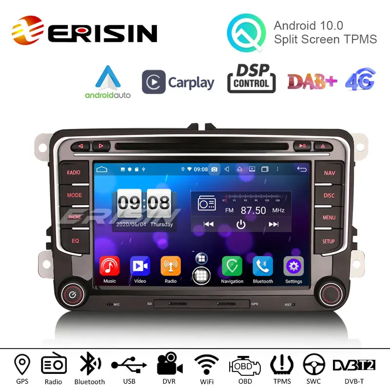 Erisin 8735 DSP Android 10 0 автомобильный DVD CarPlay Авто GPS 4G DAB + WiFi для VW Passat Golf Jetta Amarok EOS Sharan Tiguan