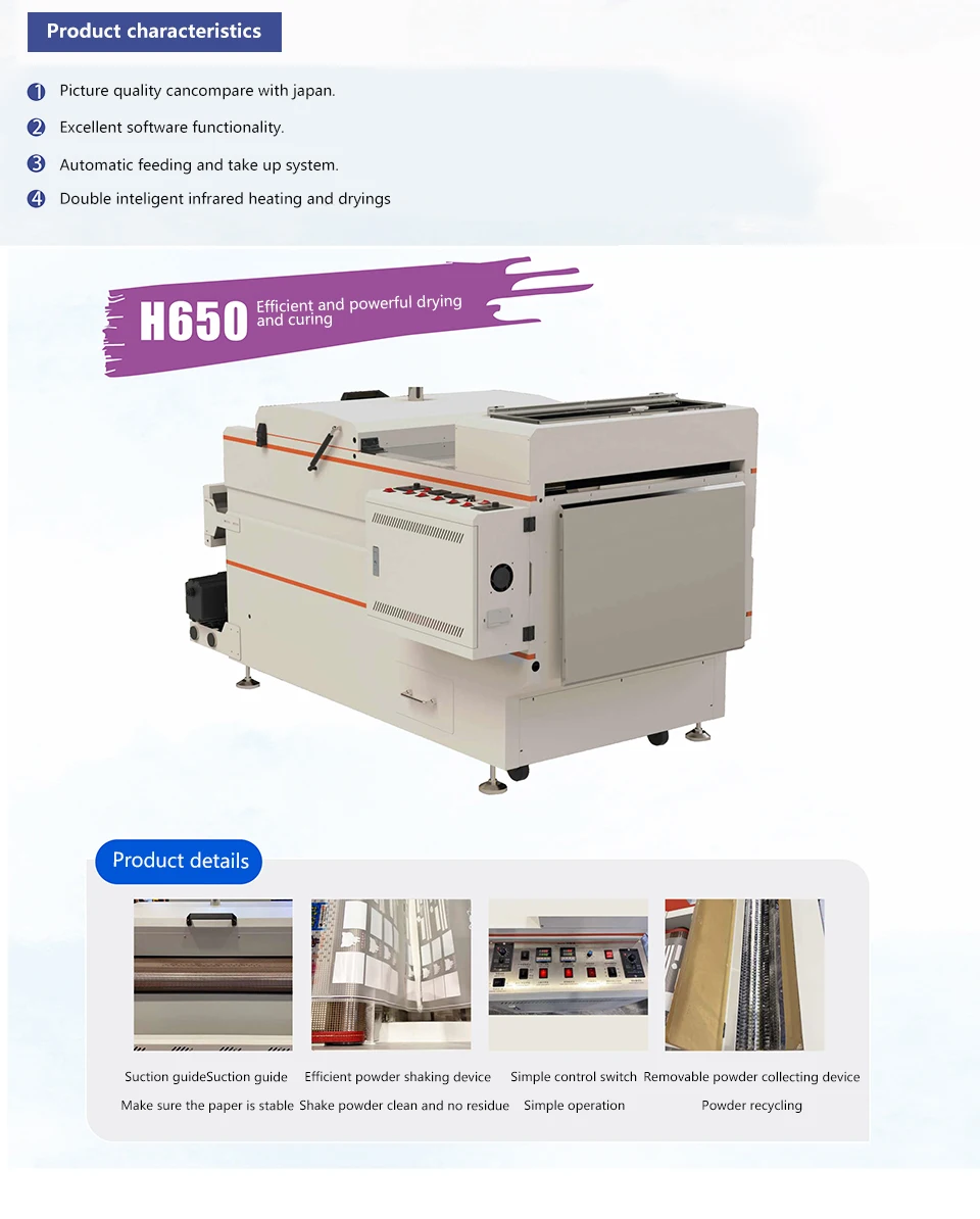 Colorsun Digital PET Heat  Press Print  Machine + Shaking Powder  and Color Fixing Machine DTF heat transfer package