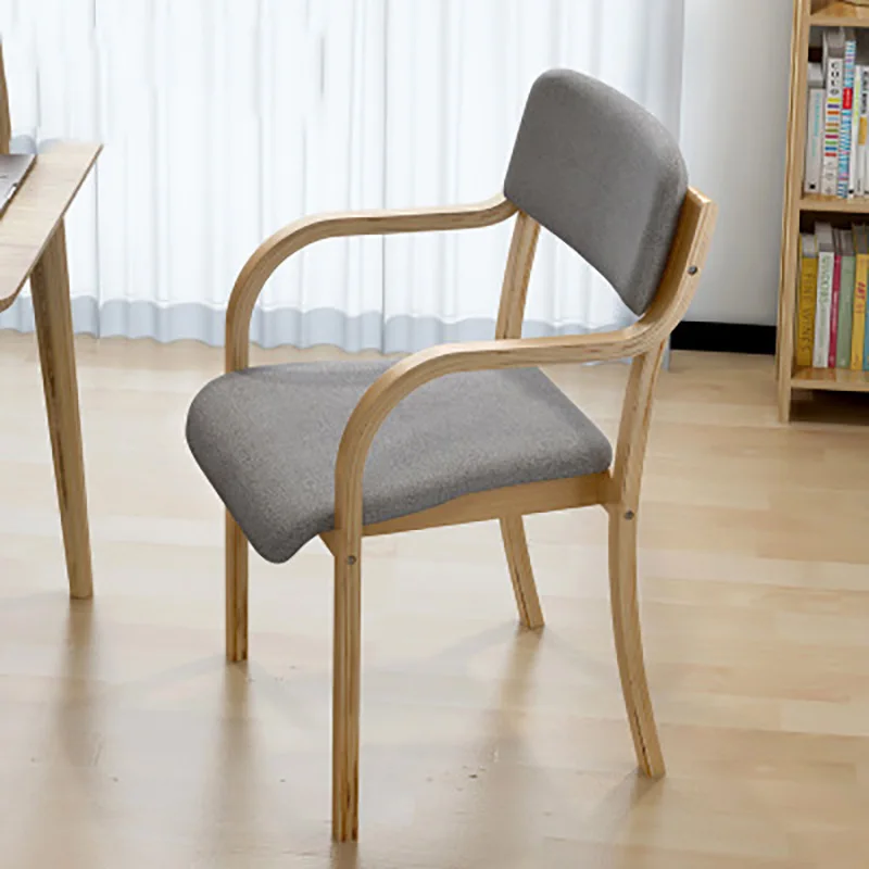 Стул компьютерный из массива дерева с изогнутой деревянной спинкой|Стулья для