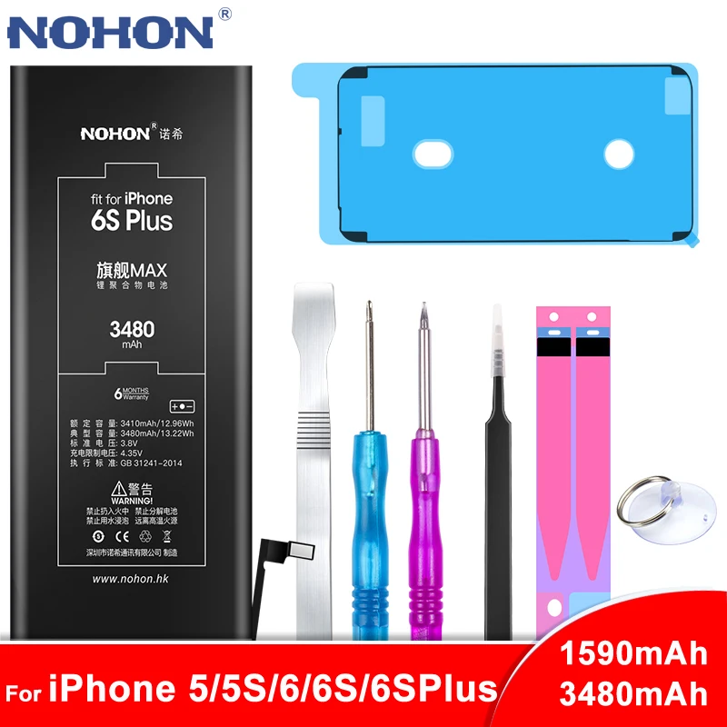 Оригинальный NOHON для Apple iPhone 6 S Plus 6splus 5s 5 iPhone6 iPhone5 Замена высокомощный Аккумулятор