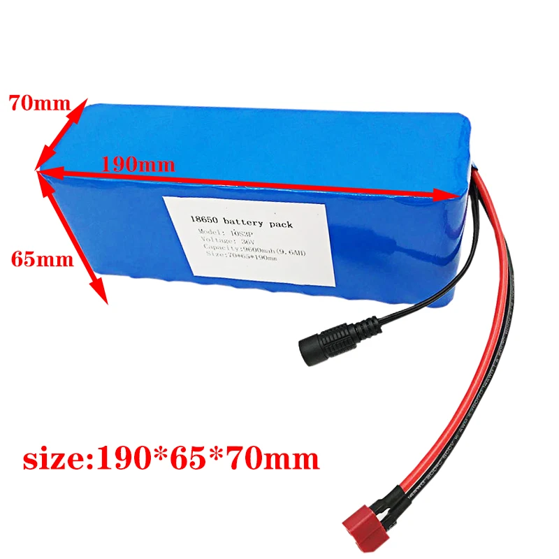

500W 36V 6Ah Lithium Battery Built-in BMS with PVC Blue Case 18650 Electric Bicycle Baterie for Electric Bicycle motor laudation