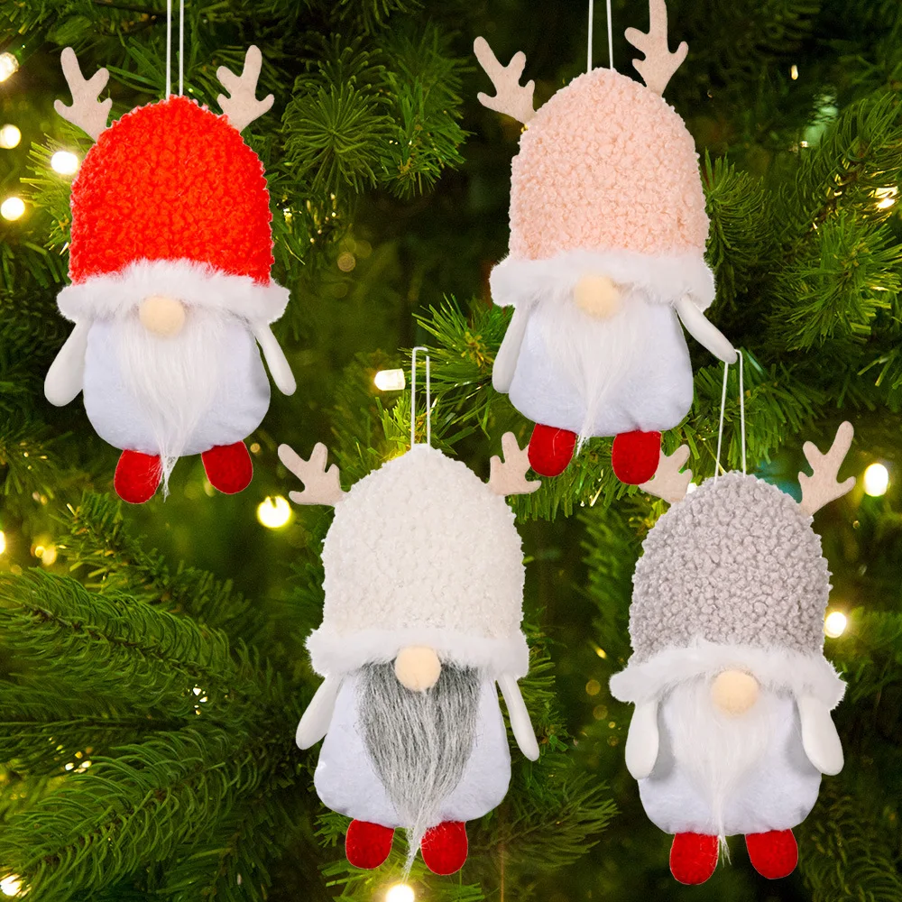

Christmas Decoration Christmas Lamb Wool Hat Faceless Doll Pendant Christmas Tree Rudolph Dwarf Pendant