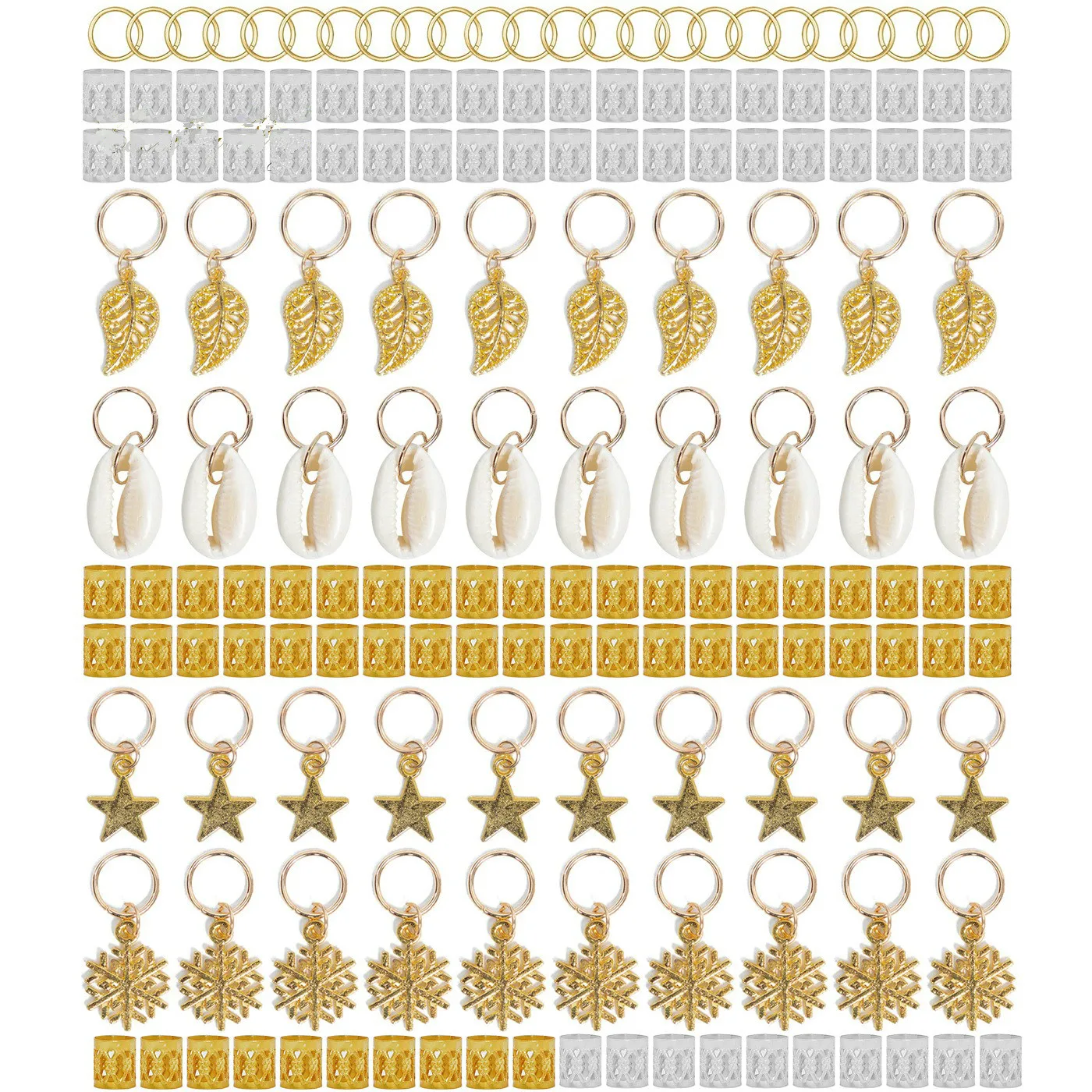 164 шт. Золотая коса для волос дреды бусины лист звезда Diy заколки клипсы Dread