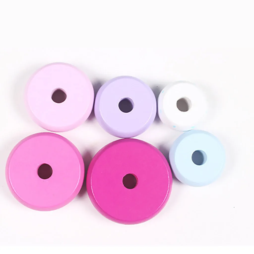 Montessori Kid Education Funny Toys Wooden Rainbow Tower Colorful Rings Stacked Toys For Boy Girl Kids Baby Children Gift