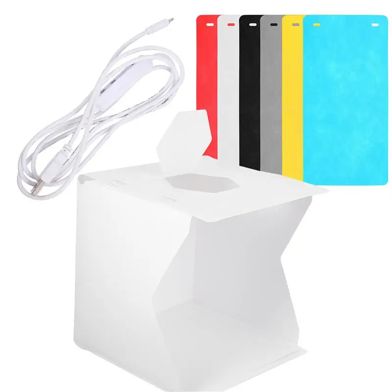

1 Set Folding Light Box with 6pcs Backdrops for Jewelry Watch Toy Model Craft Photo Background