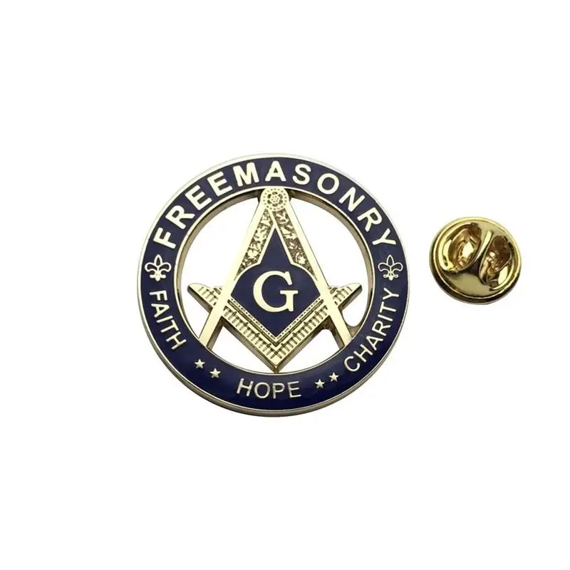 

Masonic Lapel Pins Gold Faith Hope Charity Enamel Brooch Gifts Badges With Butterfly Clutch,31.8mm