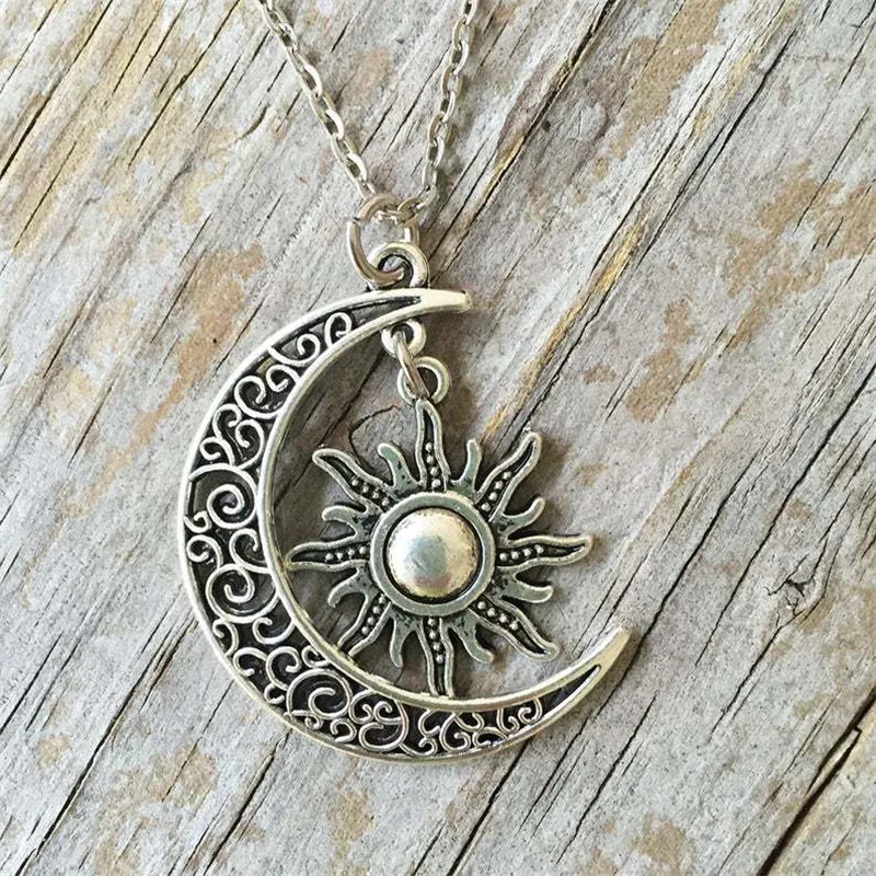 

Vintage Alloy Moon Sun Pendant Necklace For Women Men Gothic Witch Theology Necklaces Couple Jewelry Gift Accessories Girls 2021