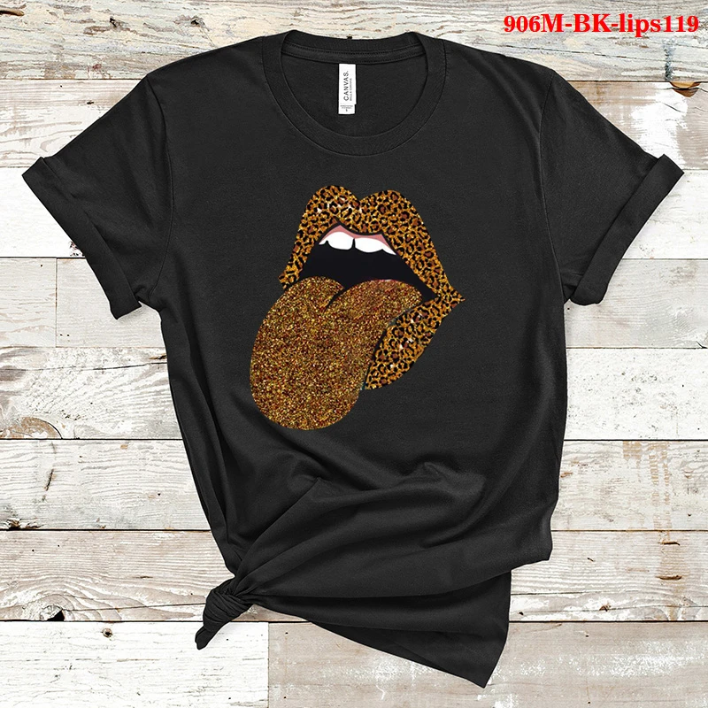 

Lips Printed Streetwear Mens Clothes T Shirt Leopard Kawaii Clothing Tshirts Women T-shirt Summer S~3xl Oversize T shirts Tops
