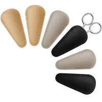 hlzs scissors sheath safety leather scissors cover sewing scissor sheath portable toolblackgray and light apricot 6 pcs