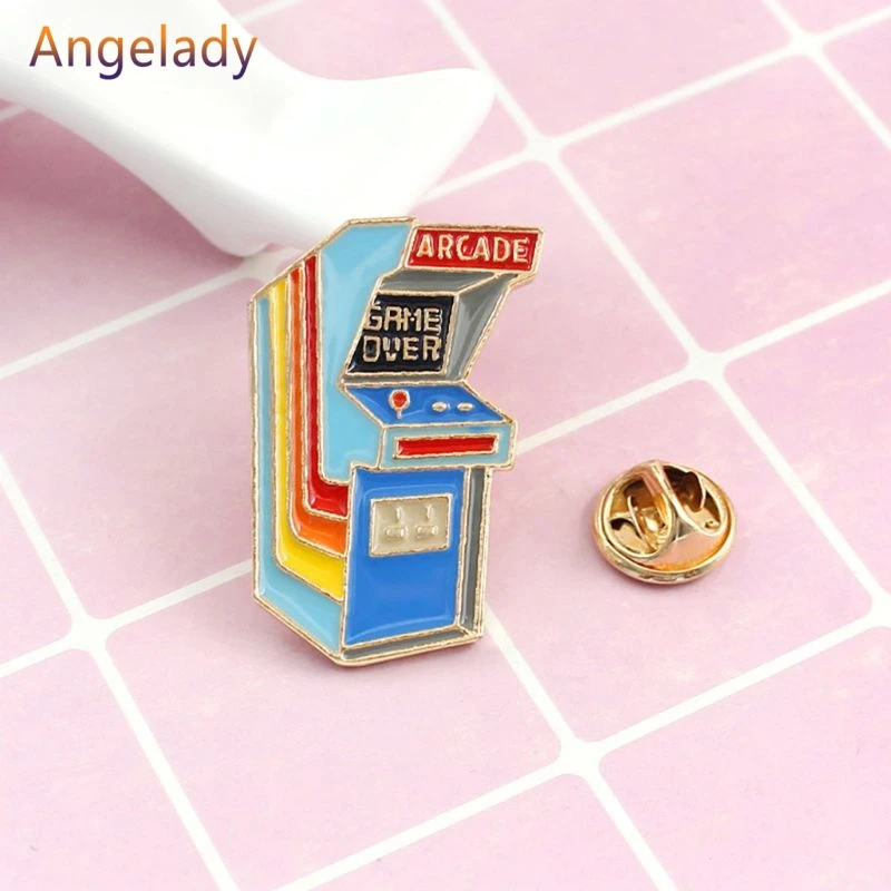 Мультяшная симпатичная игровая машинка настольная брошка из сплава мини-заколки