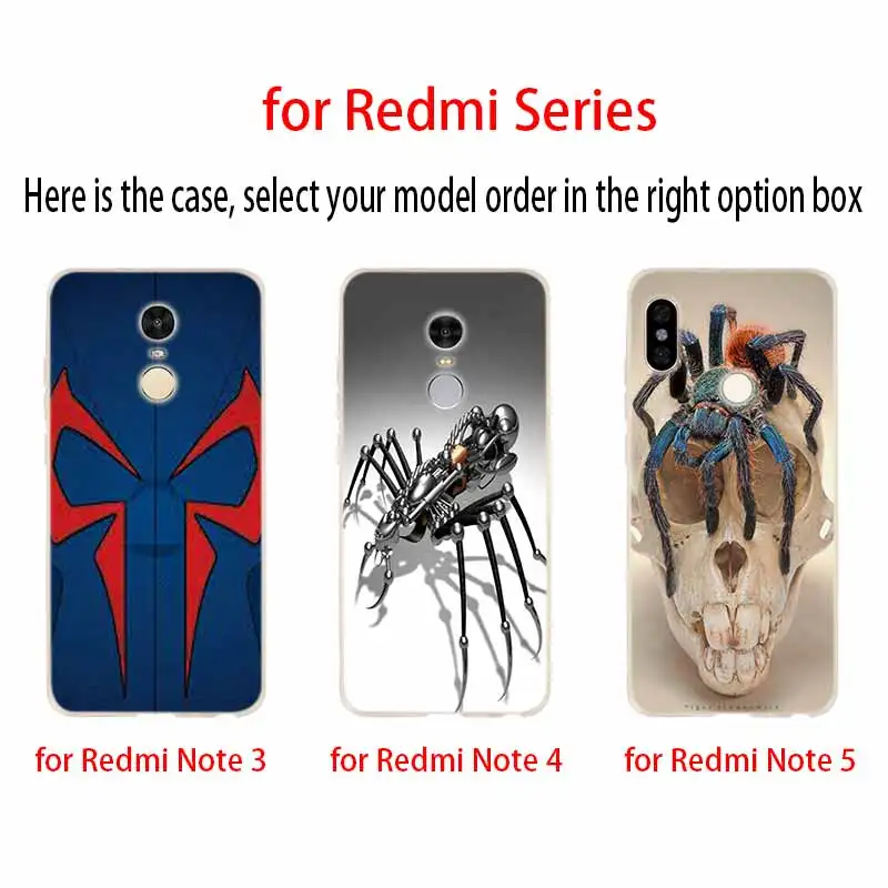 Силиконовый чехол для Xiaomi Redmi 10 9 8 7 6 5 4 A 9at Prime 4x Y3 Cover The spider | Мобильные телефоны и