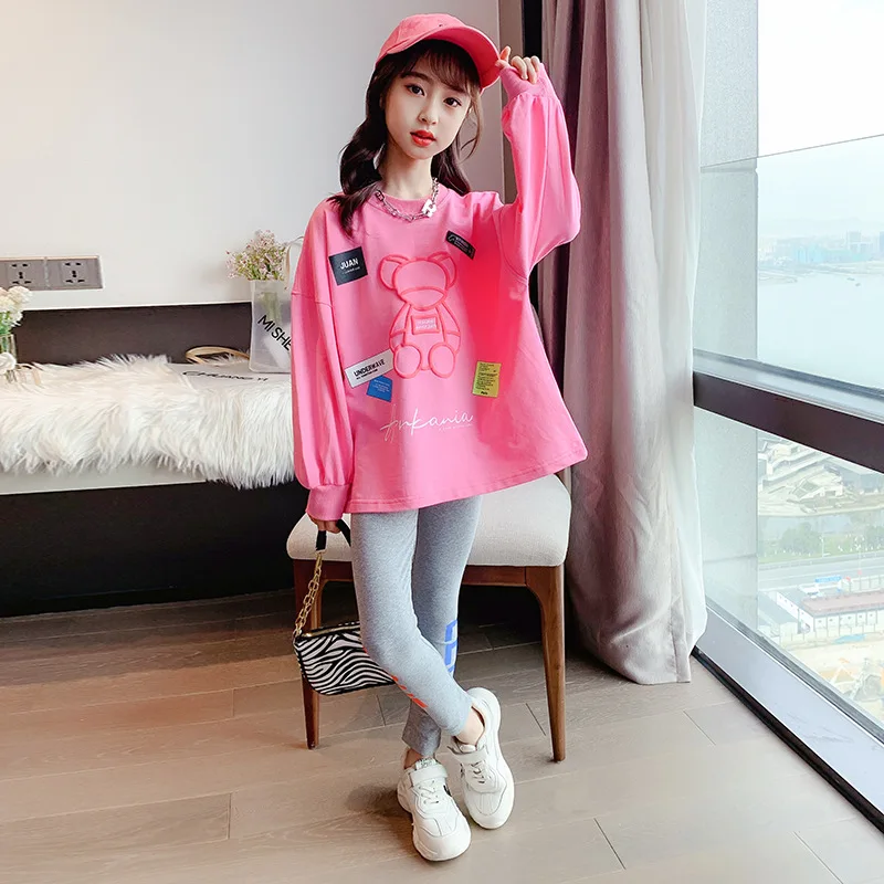 

2pcs Girls Outfits Teen Girls Clothing Long Sleeve Fall Clothes for Kids Outfit Set Spring Toddler Girl Outfits Fashion Clothes