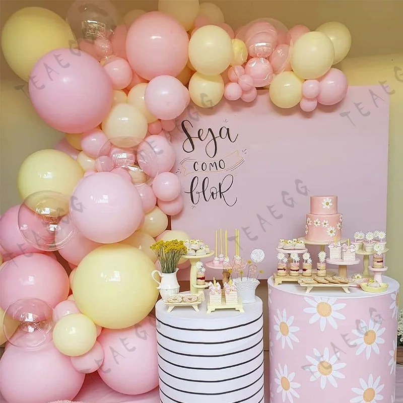 

120Pcs Pink WED DECOR Balloons Garland Arch Kit Macaron Wedding Anniversary Party Decoration Birthday Kids Baby Shower Girl