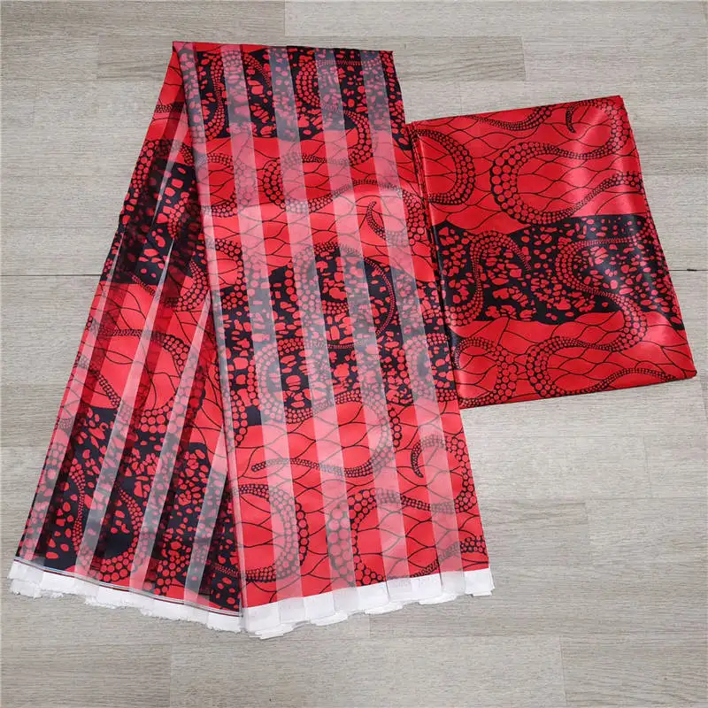 Органза шелковая восковая ткань африканская для платья Африканский шелк