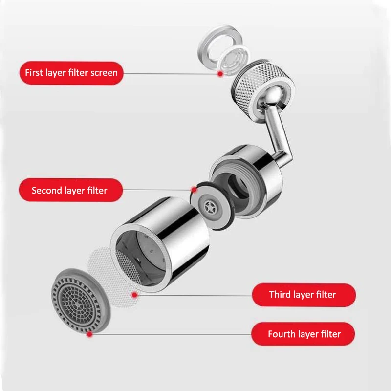 

720 Degrees Universal Anti Splash Filter Faucet Movable Kitchen Tap Water Saving Nozzle Sprayer Splash Filter Faucet Spray Head