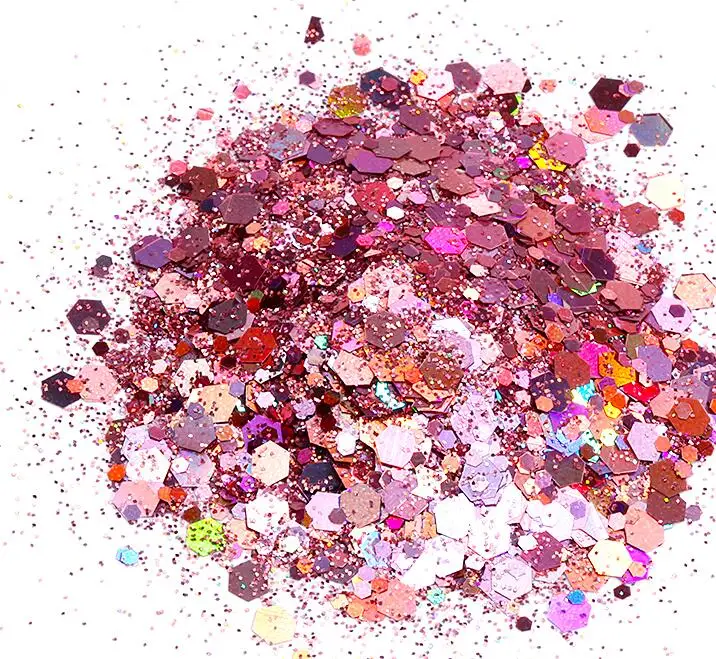14 pink-500g 500 грамм 24 цвета голографический массивный блеск микс свободный блеск массивный блеск черный блеск устойчивый к растворению Блестящий из полиэстера - Цвет: 14 pink-500g