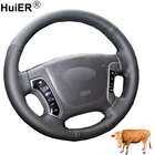 Чехол рулевого колеса автомобиля Ручное шитье, оплетка, чехол, верхняя часть из воловьей кожи для Hyundai Santa Fe 2007-2009 2010 2011 2012