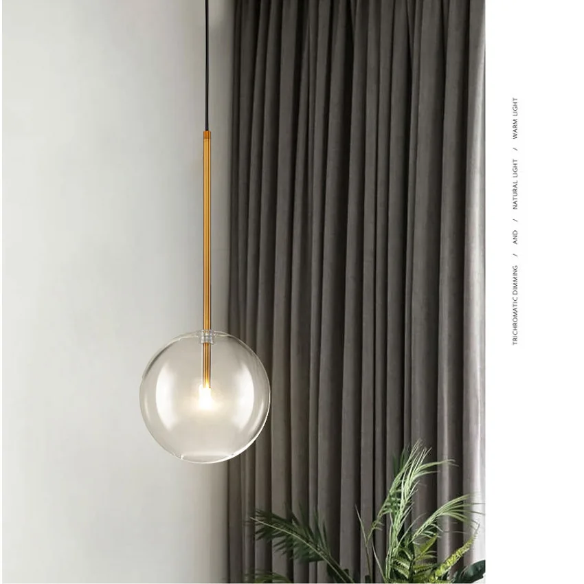 

modern luminaire industrial lamp glass LED pendant lights living room Home Decoration E27 Light Fixture luminaria pendente