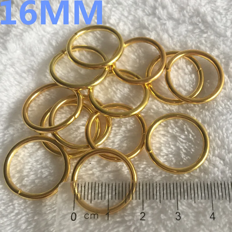 

NEW 16mm Gold Metal Non Welded Metal O Ring Buckle Openable adjustable Garment Accessories DIY shoes bag webbing strap 50pcs