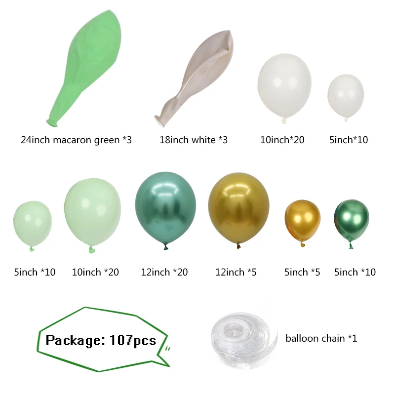 107 шт. воздушных шаров из латекса джунгли вечерние воздушный шар цепи Макарон