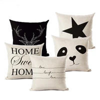 letter love home cushion covers cotton linen black white pillow cover sofa bed nordic decorative pillow case almofadas 45x45cm