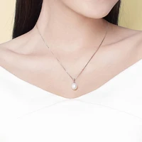 gnpearl genuine pearl minimalist pendant necklaces 925 sterling silver 8 9mm natural freshwater drop shape choker chain