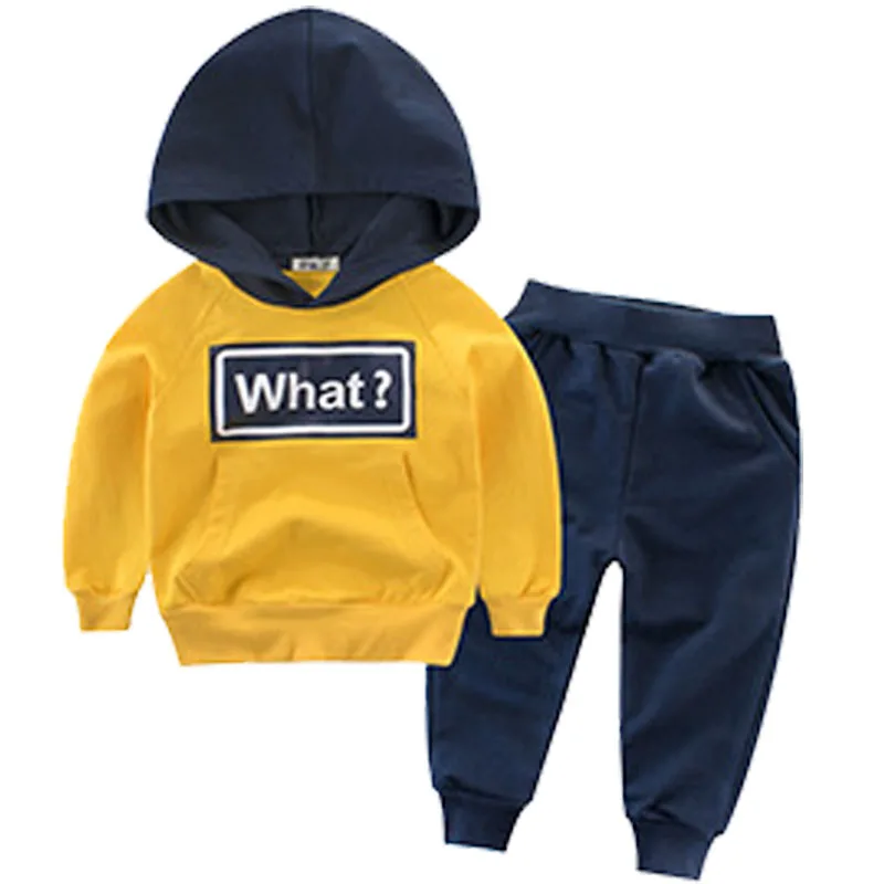 

Комплект спортивной одежды для мальчиков, кофта с капюшоном и штаны с надписью, детская одежда, спортивная одежда, Джерси, 2 предмета, на осен...