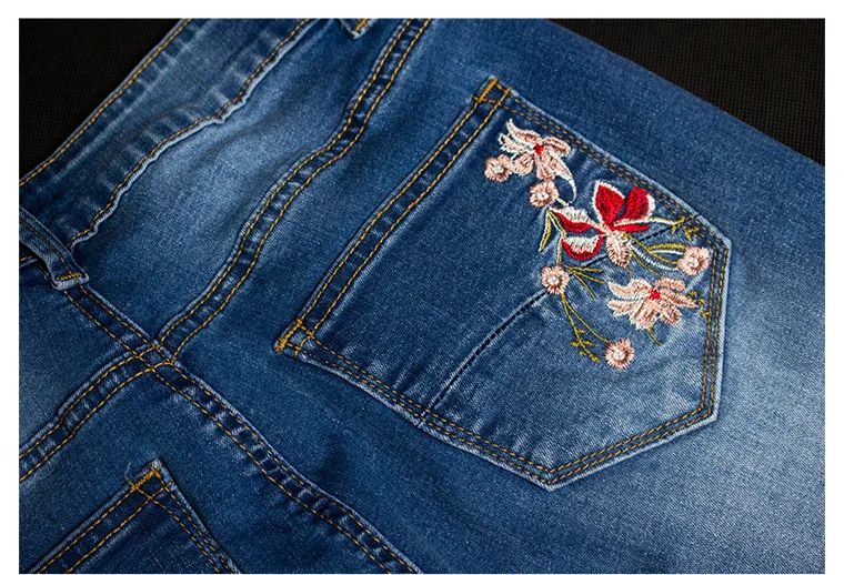 Женские облегающие джинсы с вышивкой LOGAMI повседневные женские джинсовые