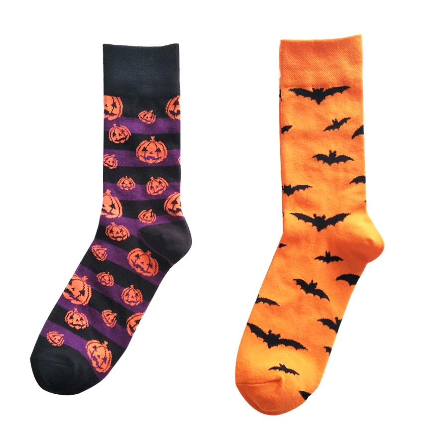 Оптовая продажа 12 пар носочков на простой Стиль Hallowmas летучей мыши носки