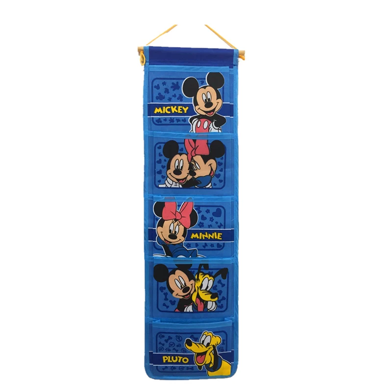 Blue mickey mini Теперь Подарочный крючок мультфильм настенный подвесной для хранения сумка модная игрушка органайзер для макияжа 5 карманов Висячие Сумки для хранения двери ванной - Цвет: Blue mickey mini
