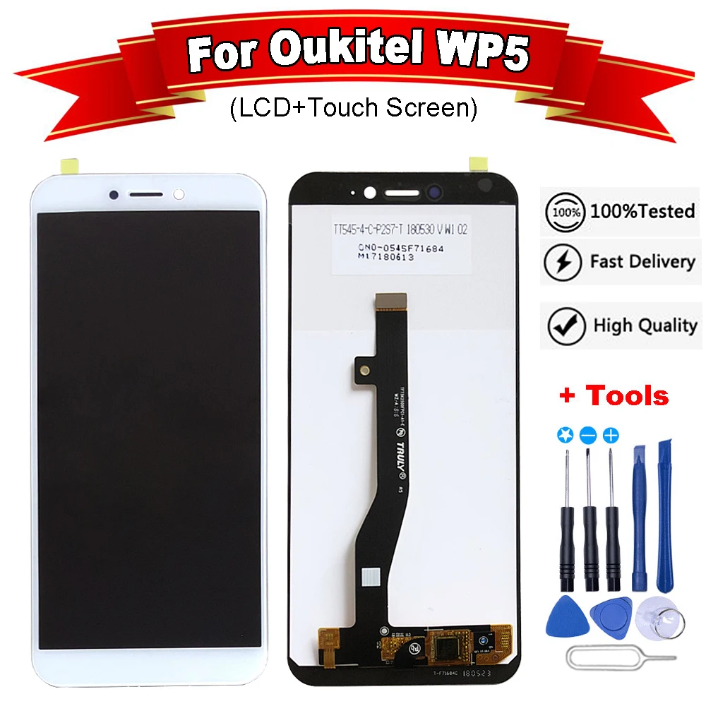 ЖК дисплей 5 дюйма для Oukitel WP5 + сенсорный экран 100% протестированный дигитайзер в