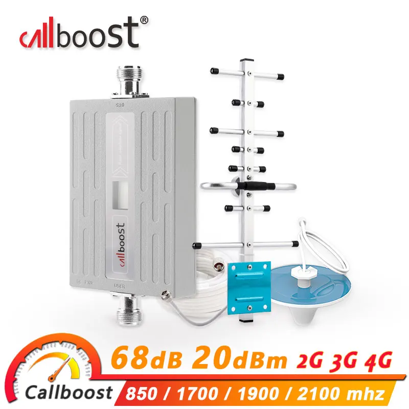 Усилитель сигнала Callboost 850 gsm 2g 3g 4g мобильный сотовый усилитель 1700 aws ретранслятор