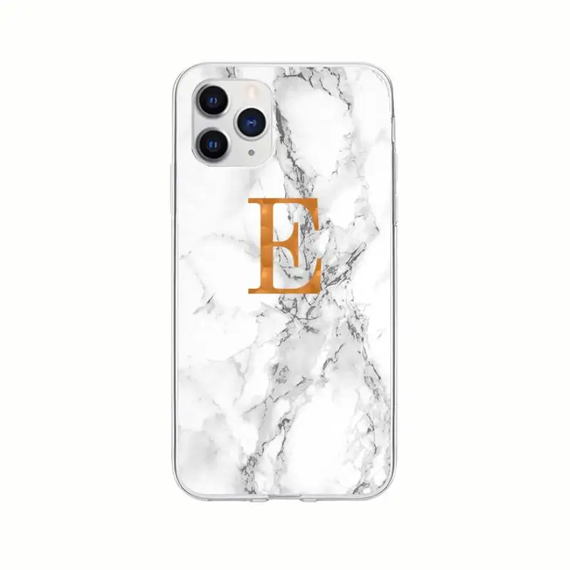

Marble Background Letters Transparent Cell Phone Case Clear Cover For Iphone 11 12 Pro Max 5s 6s 7 8 Plus X Xr Xs Max Se 2020