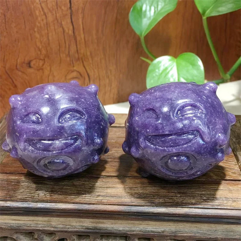 

Натуральный лепидолит, ручная работа, мультяшный кристалл, лечебный камень, домашний декор, креативные рождественские подарки для детей, 1 ш...