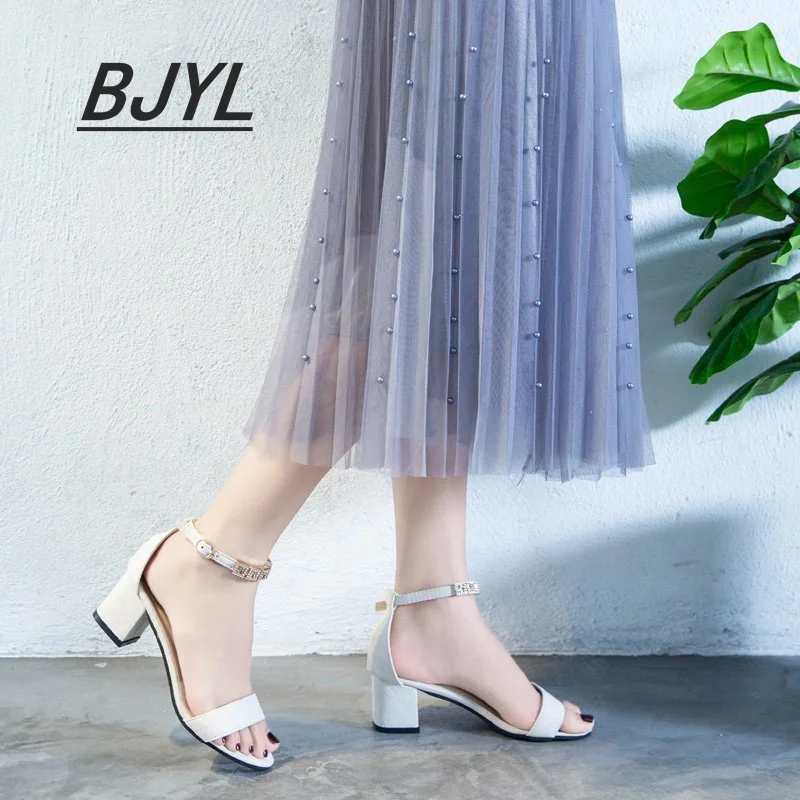 

Sandals Women's Summer 2021 New Thick Heel High Heel Buckle Open Toe Sexy High Heels Ladies Sandals